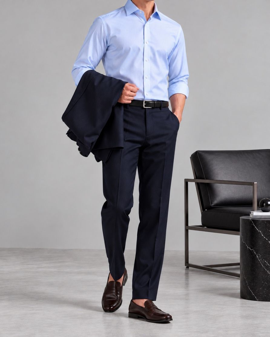 Light Blue Giza Cotton Formal Shirt