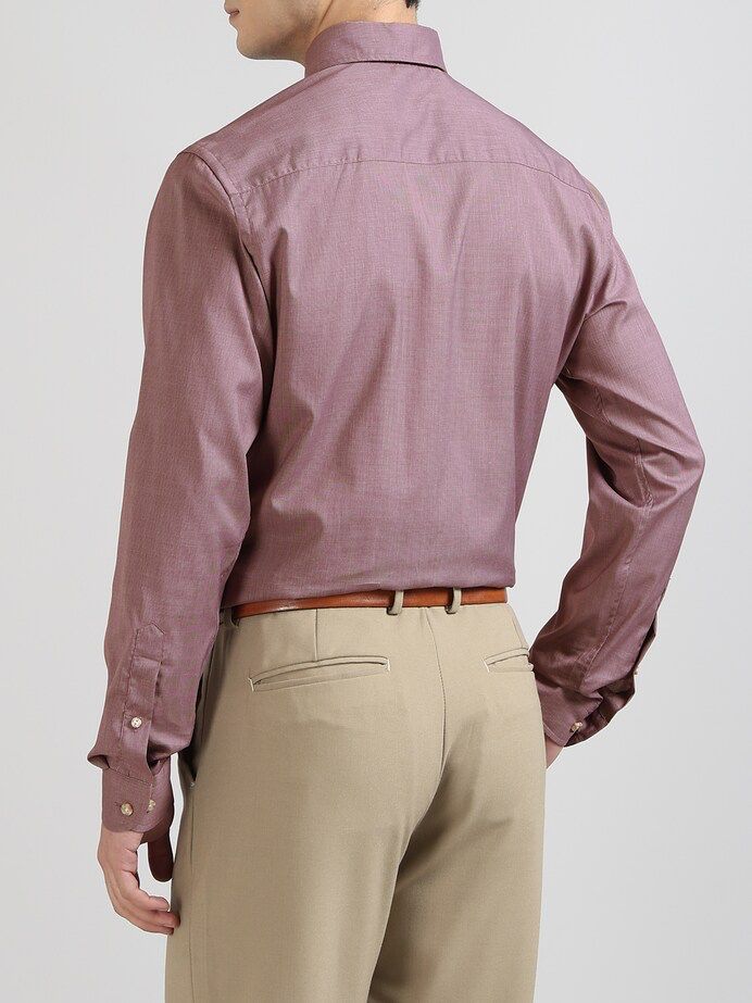 Men Burgandy Solid Formal Fit Shirt